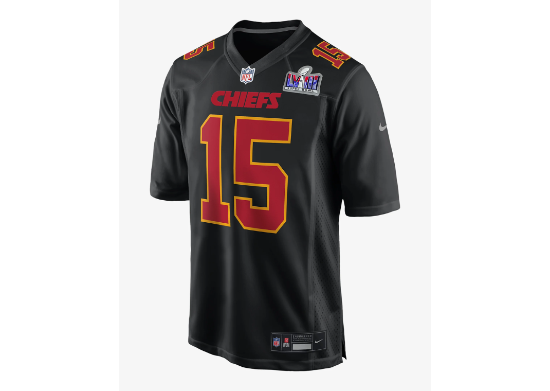 Patrick Mahomes Kansas City Chiefs Super Bowl LVIII Black Jersey Front