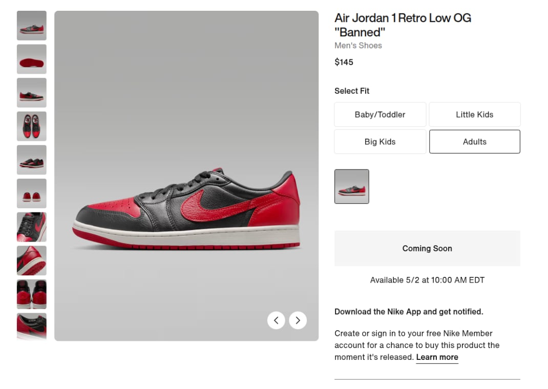 Air Jordan 1 Retro Low OG Banned