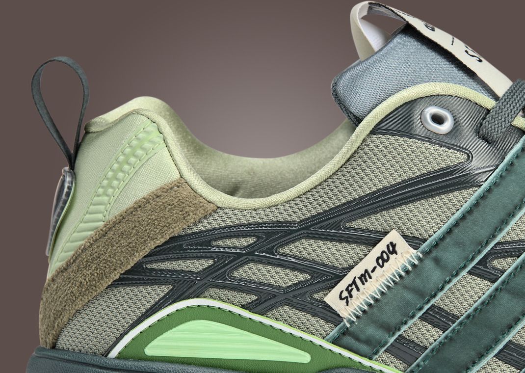 SFTM x adidas Adistar Cushion Shadow Green Heel Detail