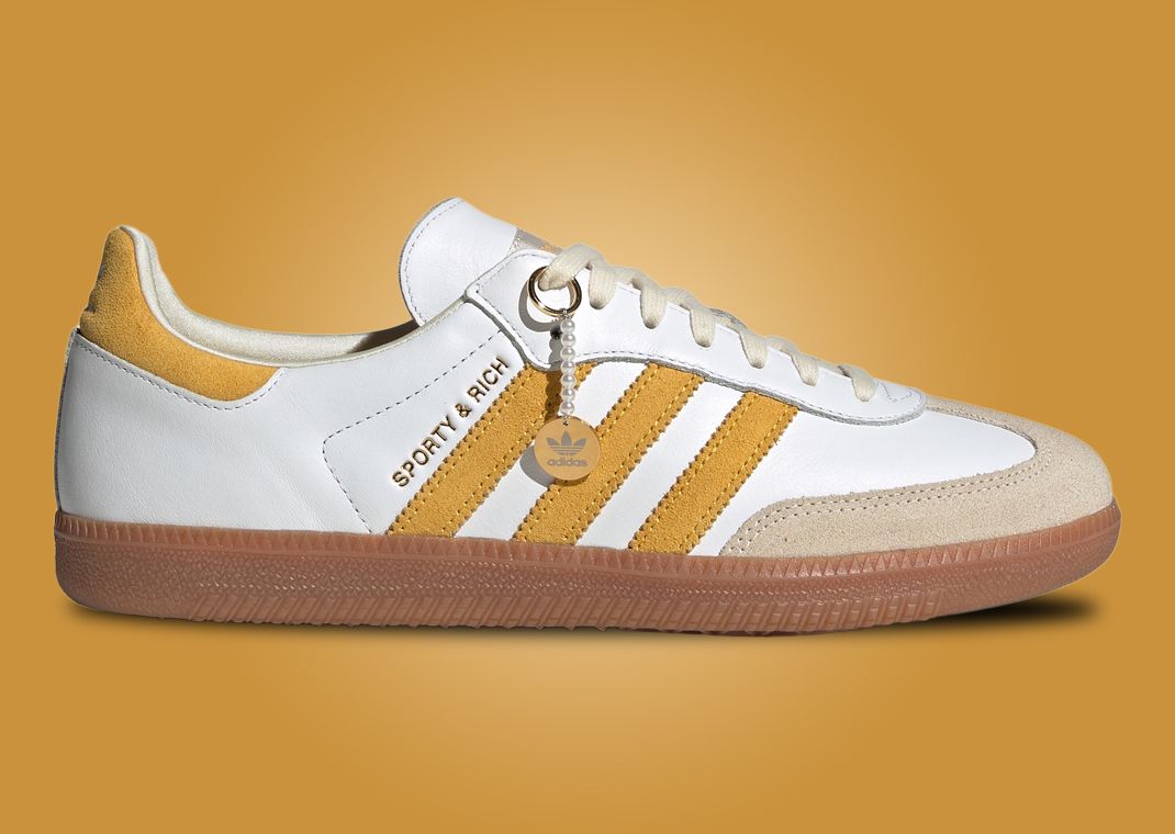 人気★ADIDAS X SPORTY & RICH★SAMBA OG CLOUD WHITE BOLD GOLD Adidas x Sporty & Rich Samba OG Cloud White Bold Gold IF5661