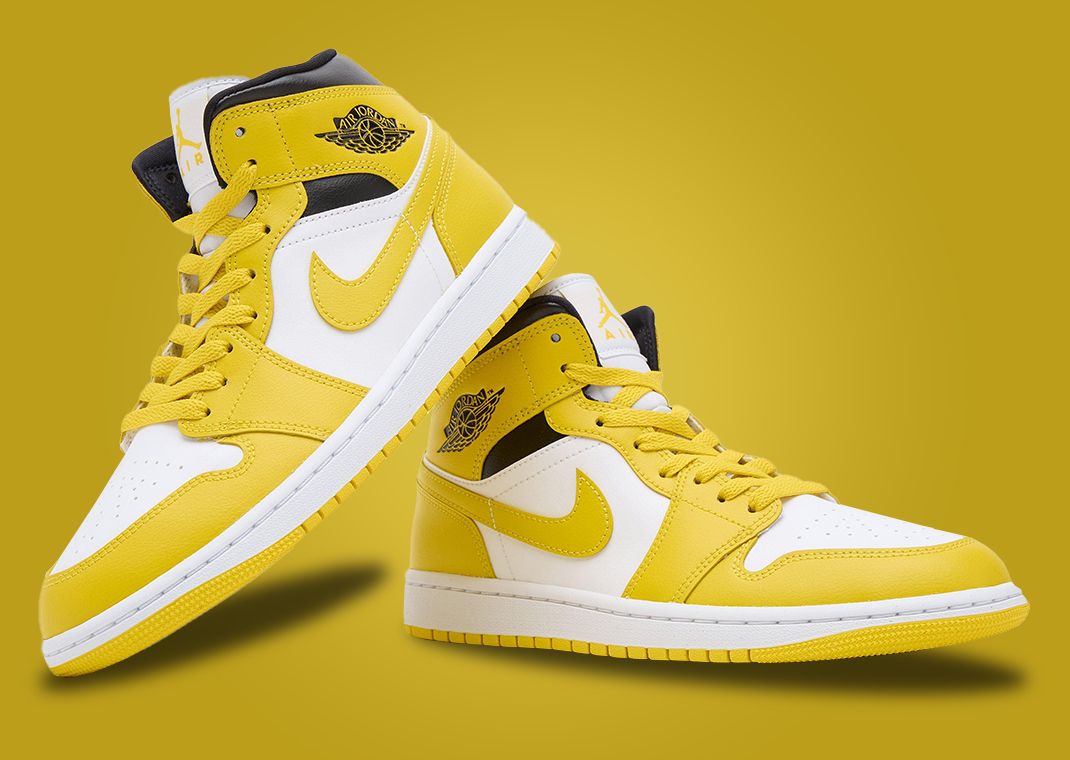 ウィメンズ Nike Air Jordan 1 Mid  Feather Yellow (W) Nike Air Jordan 1 Mid Goose Feather Lemon Yellow Womens Size