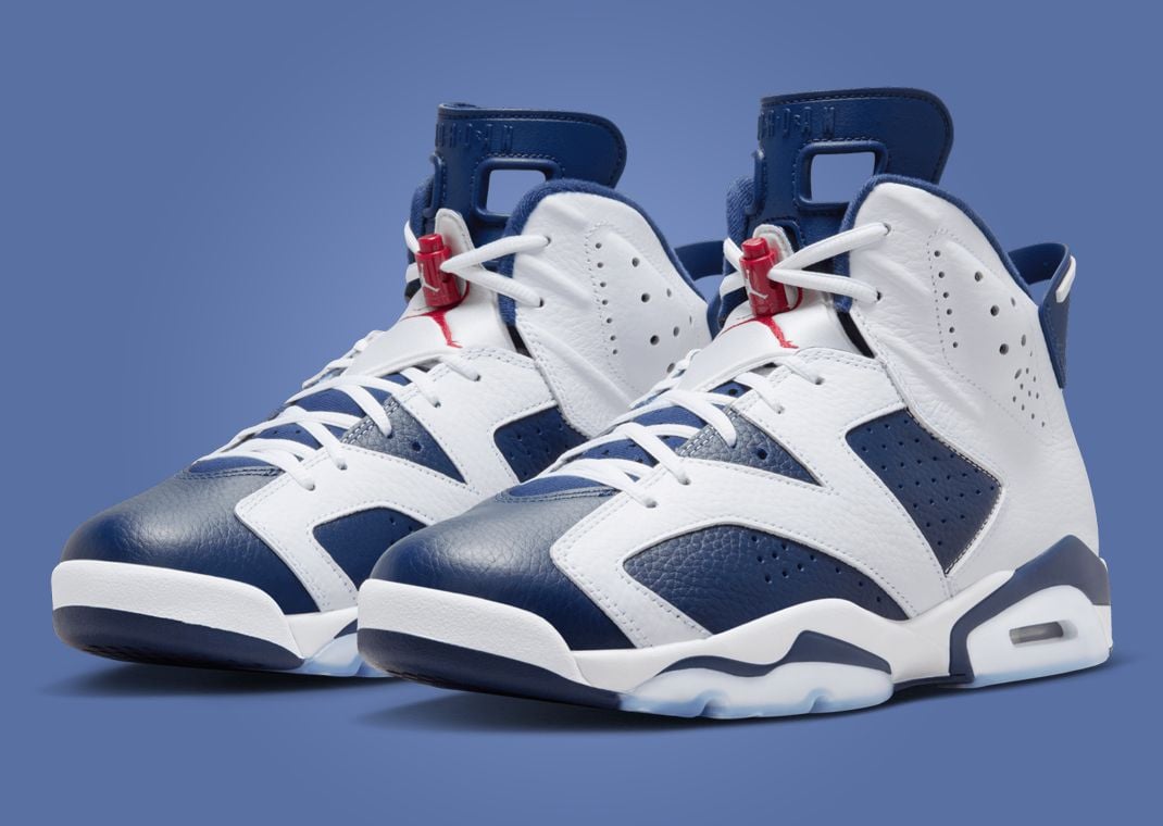 Jordan 6 red white shops and blue