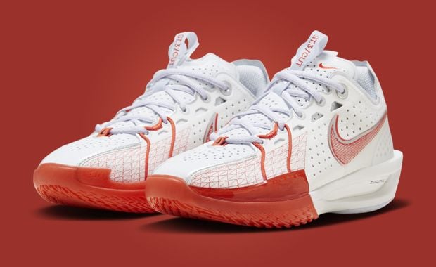 Nike GT Cut 3 Summit White Picante Red Angle