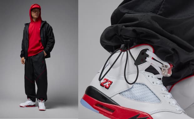 Air Jordan 5 Retro Fire Red Black Tongue