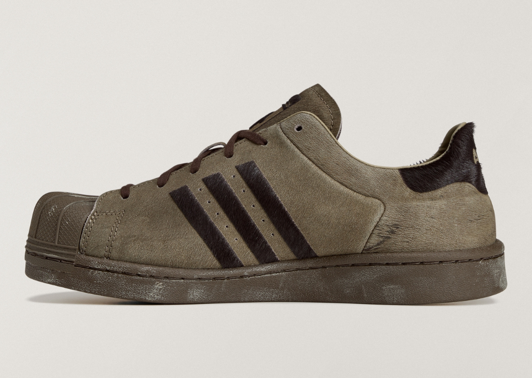 AVAVAV x adidas Shaved Pony Hair Superstar Brown - Medial