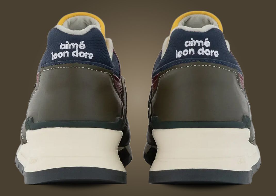 Aime Leon Dore x New Balance 997 Made in USA Dark Moss Angora Heel