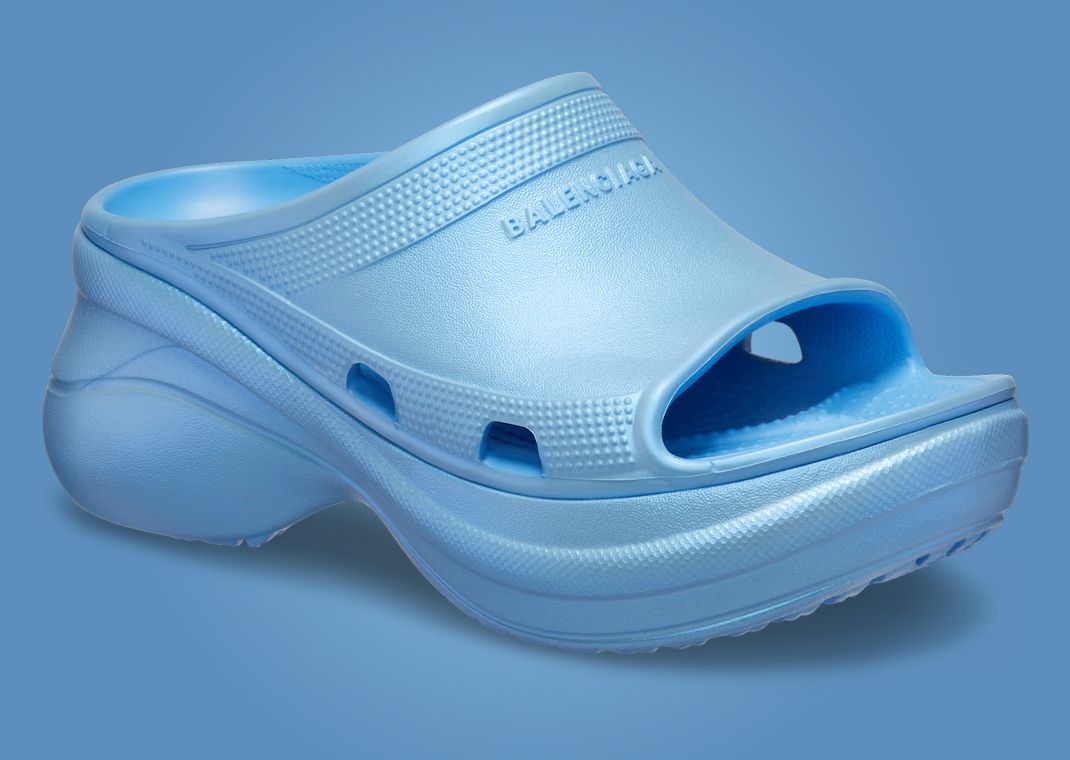 Balenciaga x Crocs Women's Pool Slide Sandal Blue Angle