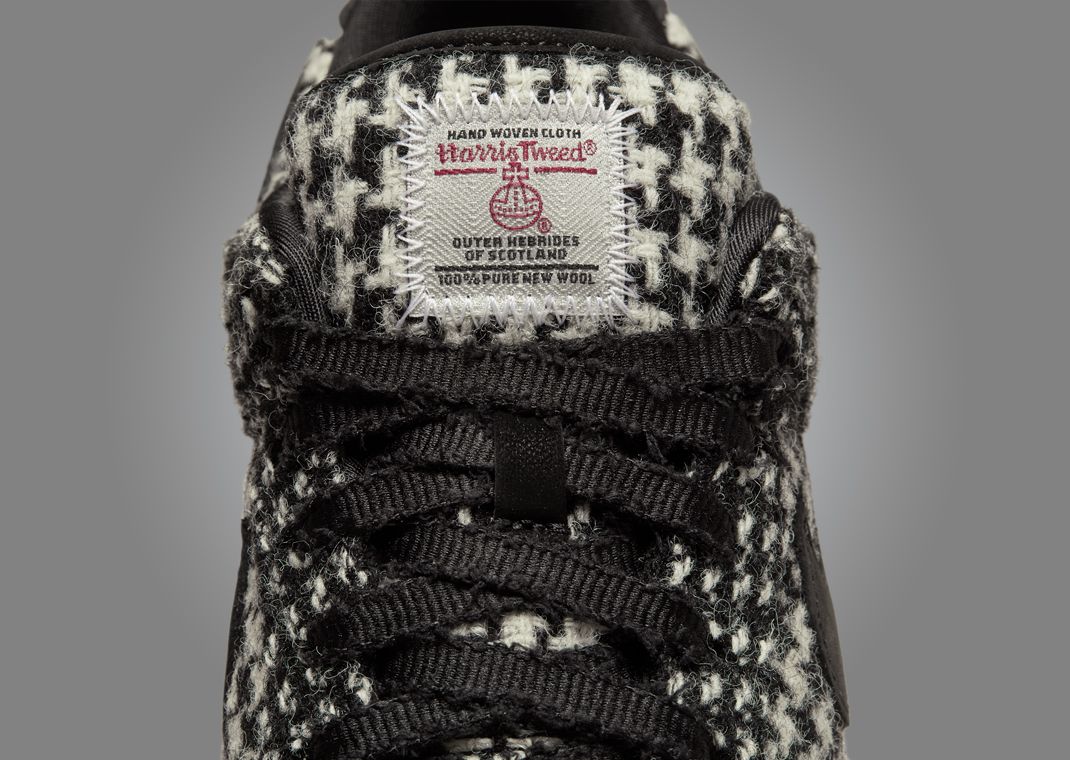 Harris Tweed x Nike Dunk Low Black White (W) Tongue Tag