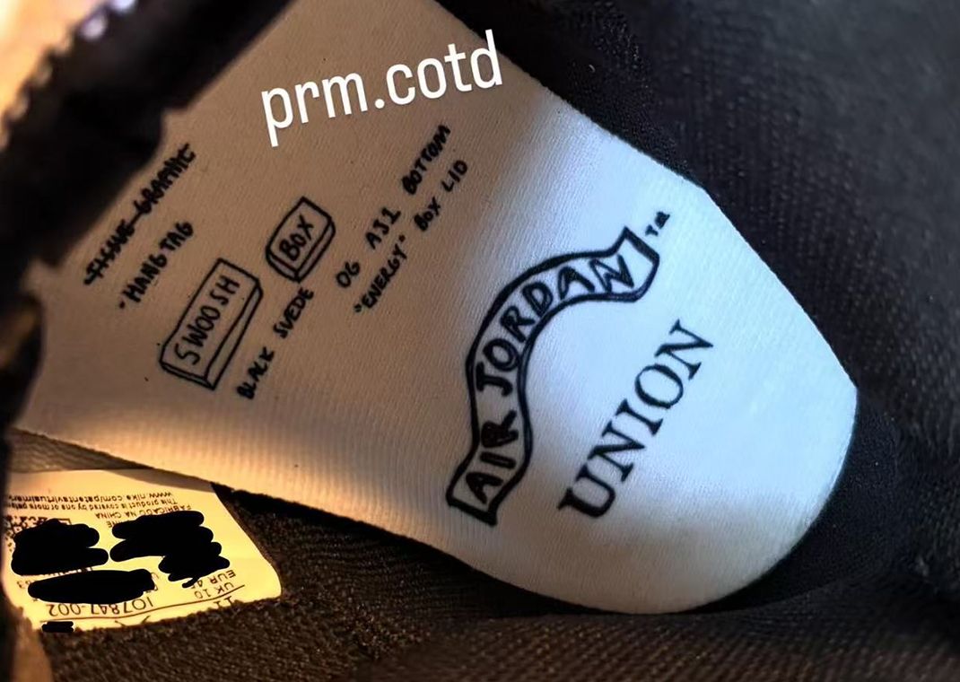 fragment design x Union LA x Air Jordan 1 Retro High OG Chicago Royal Insole