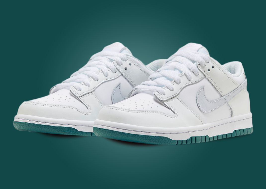 Nike Dunk Low White Silver Green (GS)