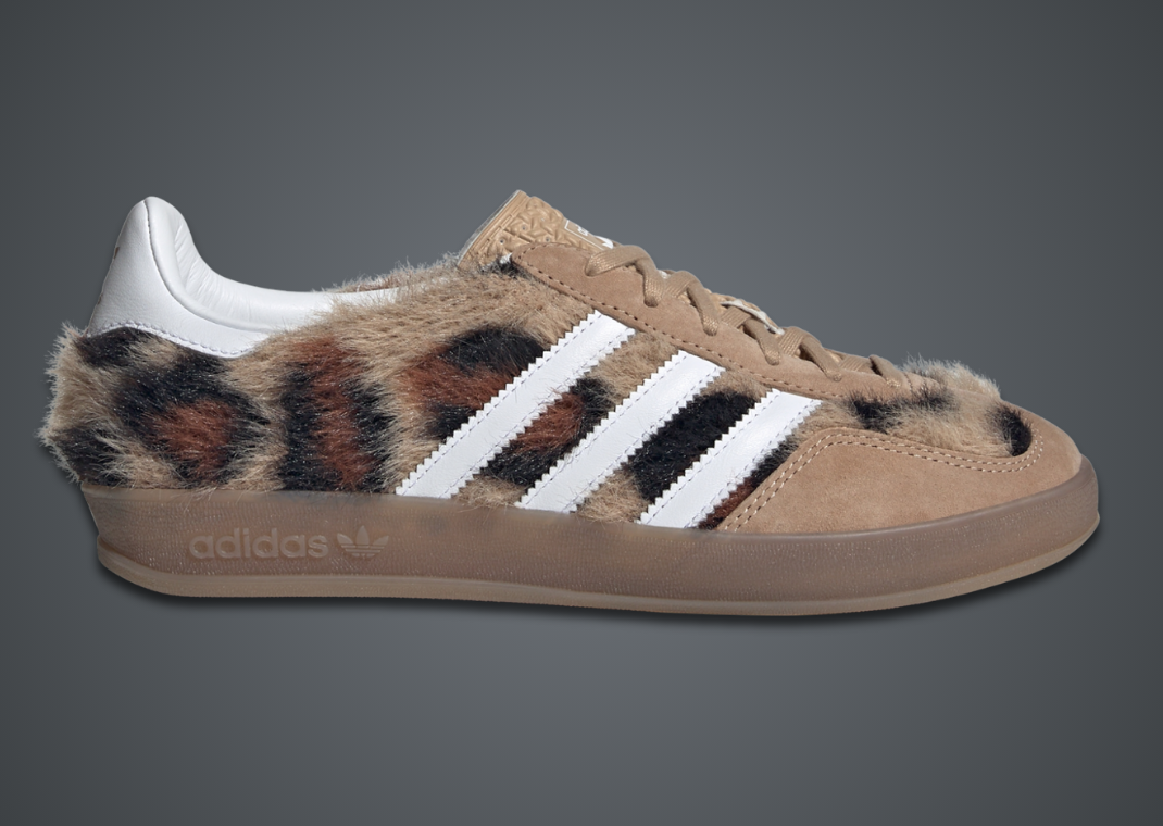 atmos Pink x adidas Gazelle Indoor Trinity Leopard Warm Sand Lateral