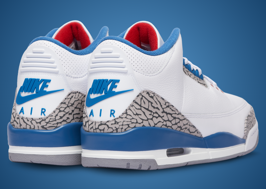 Air Jordan 3 Retro True Blue - Heel Angle