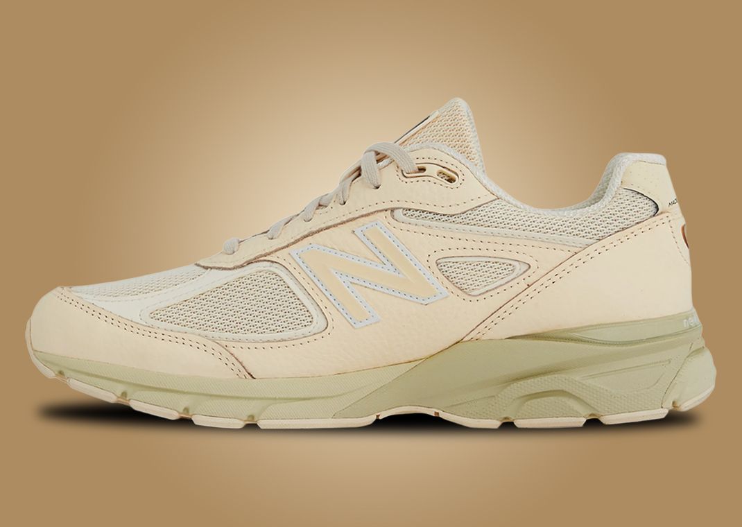 New Balance 990v4 Made in USA Macadamia Nut Medial