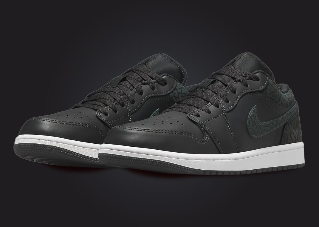 The Air Jordan 1 Low SE Features Black Elephant Print