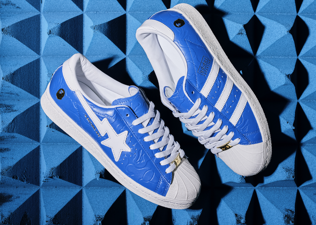 BAPE x adidas Superstar Blue