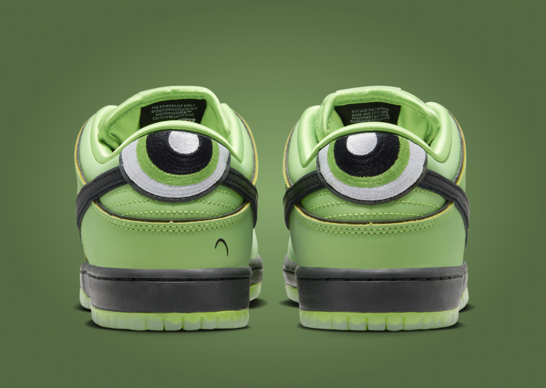 The Powerpuff Girls x Nike SB Dunk Low Pro QS Buttercup Heel