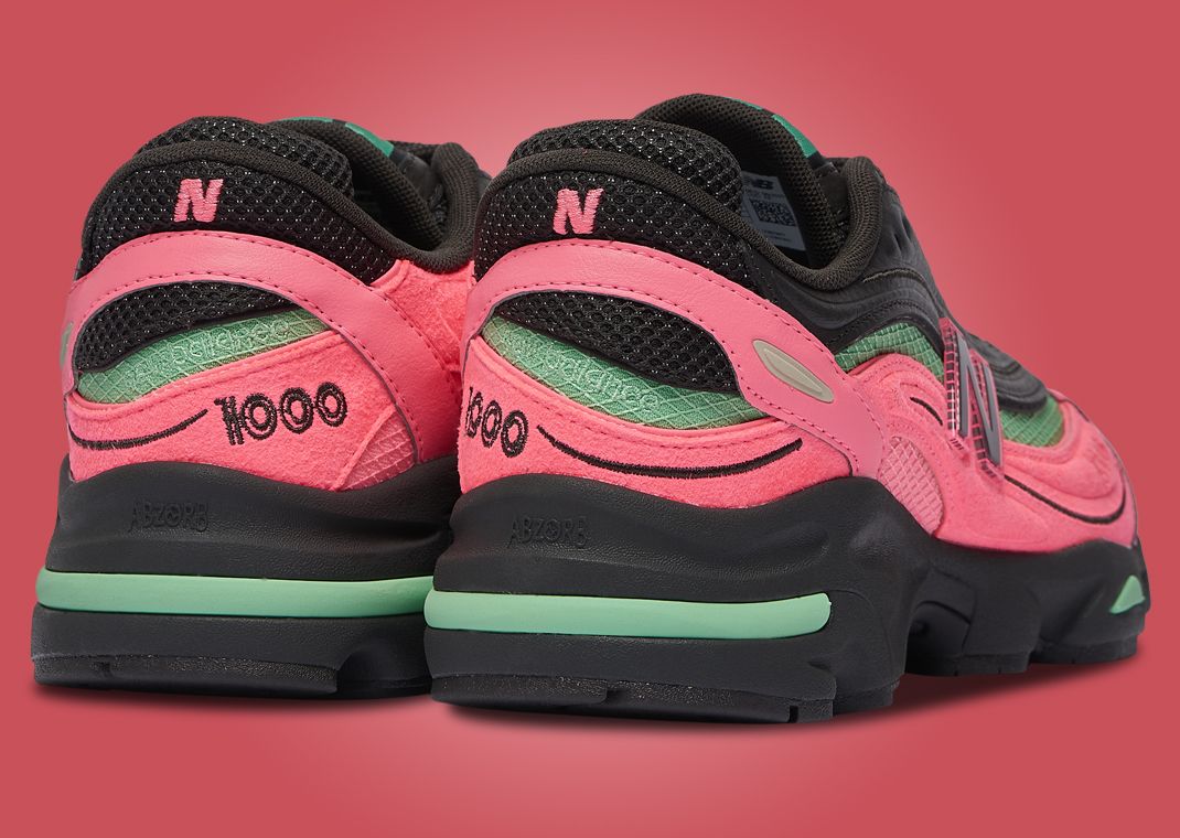 New Balance 1000 Black Pink Green - Back