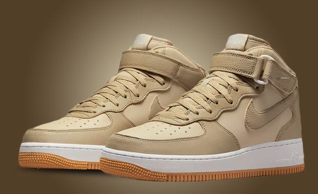 Gum Bottoms Finish Off The Nike Air Force 1 Mid LX Limestone