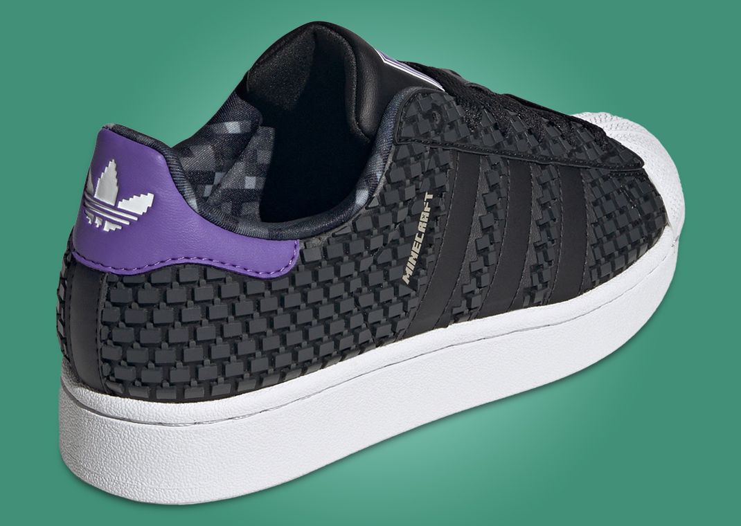 Minecraft x adidas Superstar Obsidian (GS) Heel Angle
