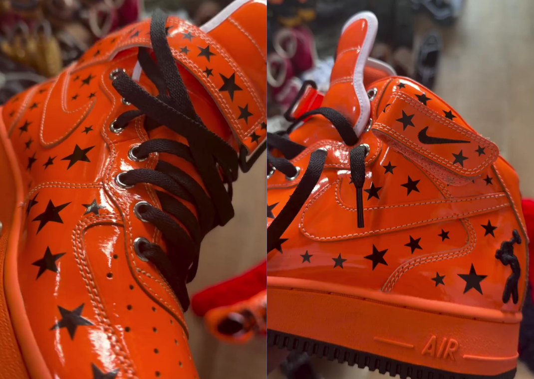 Lil Yachty x Nike Us Force 1 Mid Orange Black