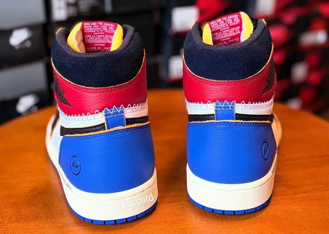 fragment design x Union LA x Air Jordan 1 Retro High OG Chicago Royal Heel