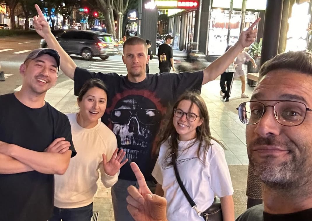 Jason Petrie (right) with Nike designers who worked on the GT Future