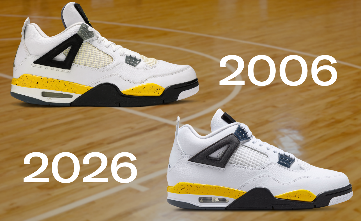 COMPARED: Air Jordan 4 Retro Tour Yellow 2006 vs 2026