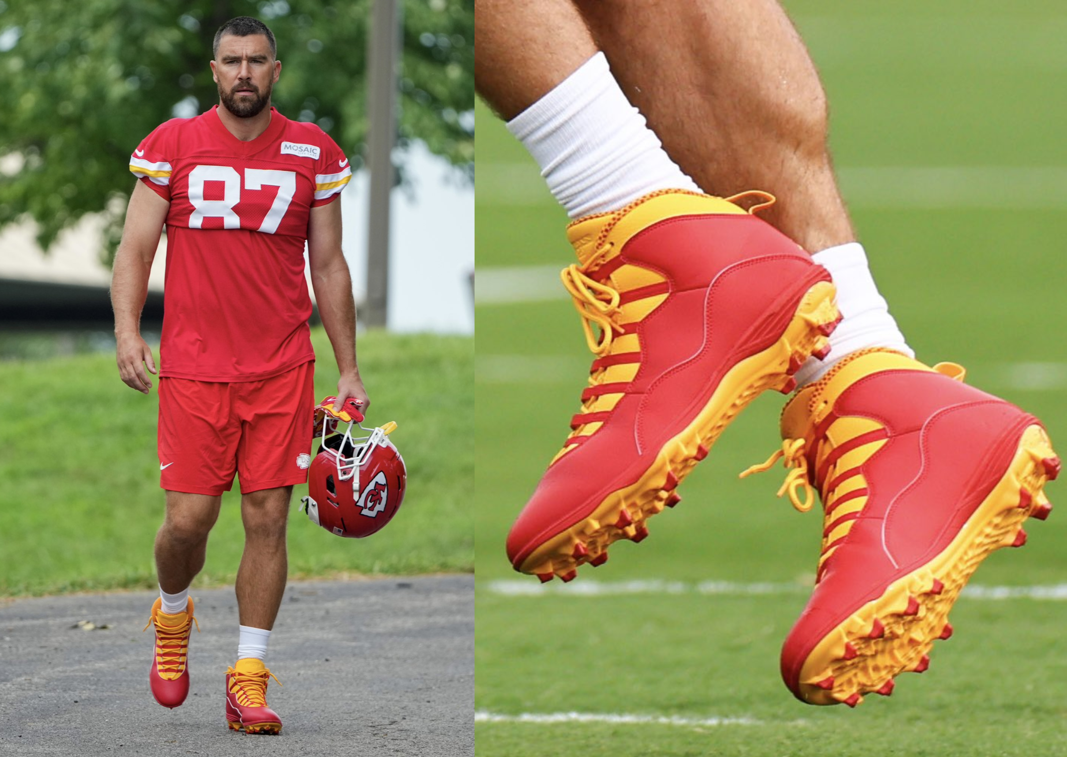Travis Kelce Air Jordan 10 Chiefs PE Cleats