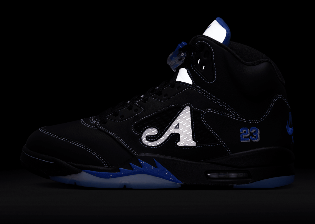 Awake NY x Air Jordan 5 Retro Black Racer Blue Lateral 3M