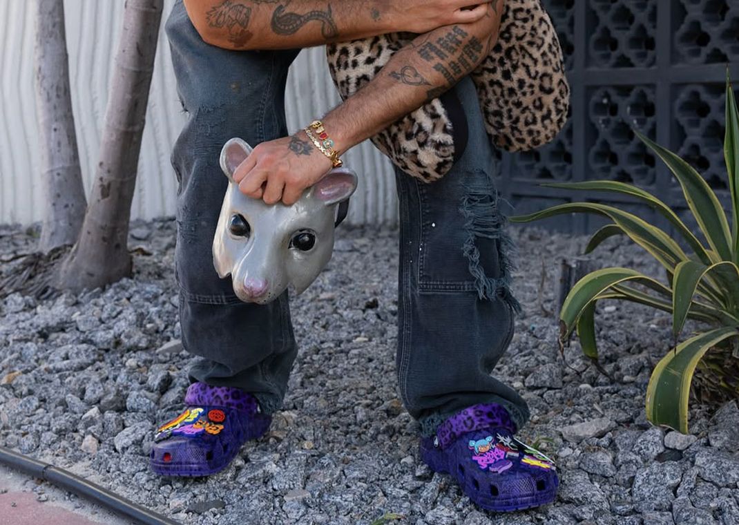 Stray Rats x Crocs Classic Clog Ultraviolet On Foot