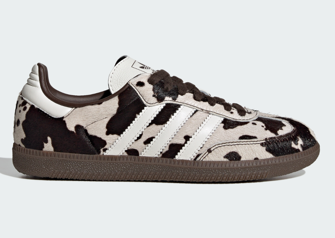 adidas Samba Cow Print White Black - Lateral