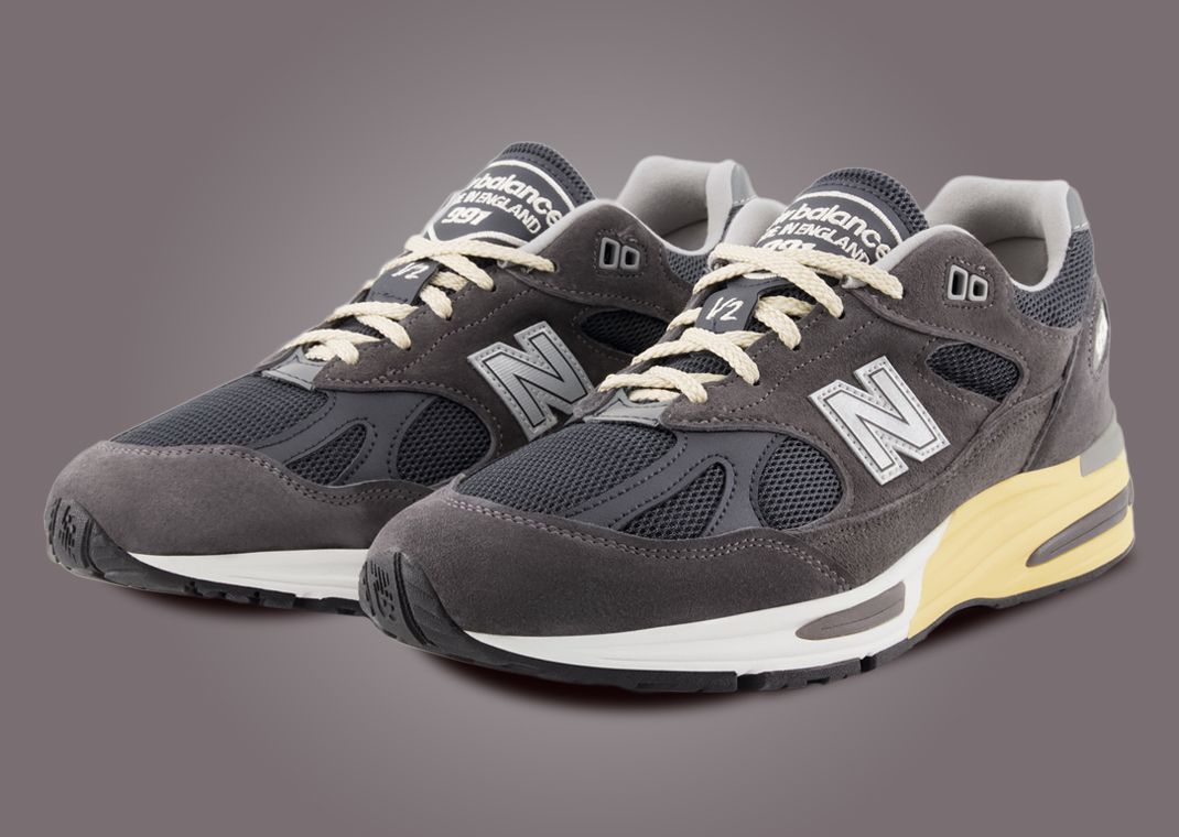 スニーカー New Balance 991v2 Made in UK Dark Gull Grey The New Balance 991v2 Made in UK Dark Gull Grey Releases