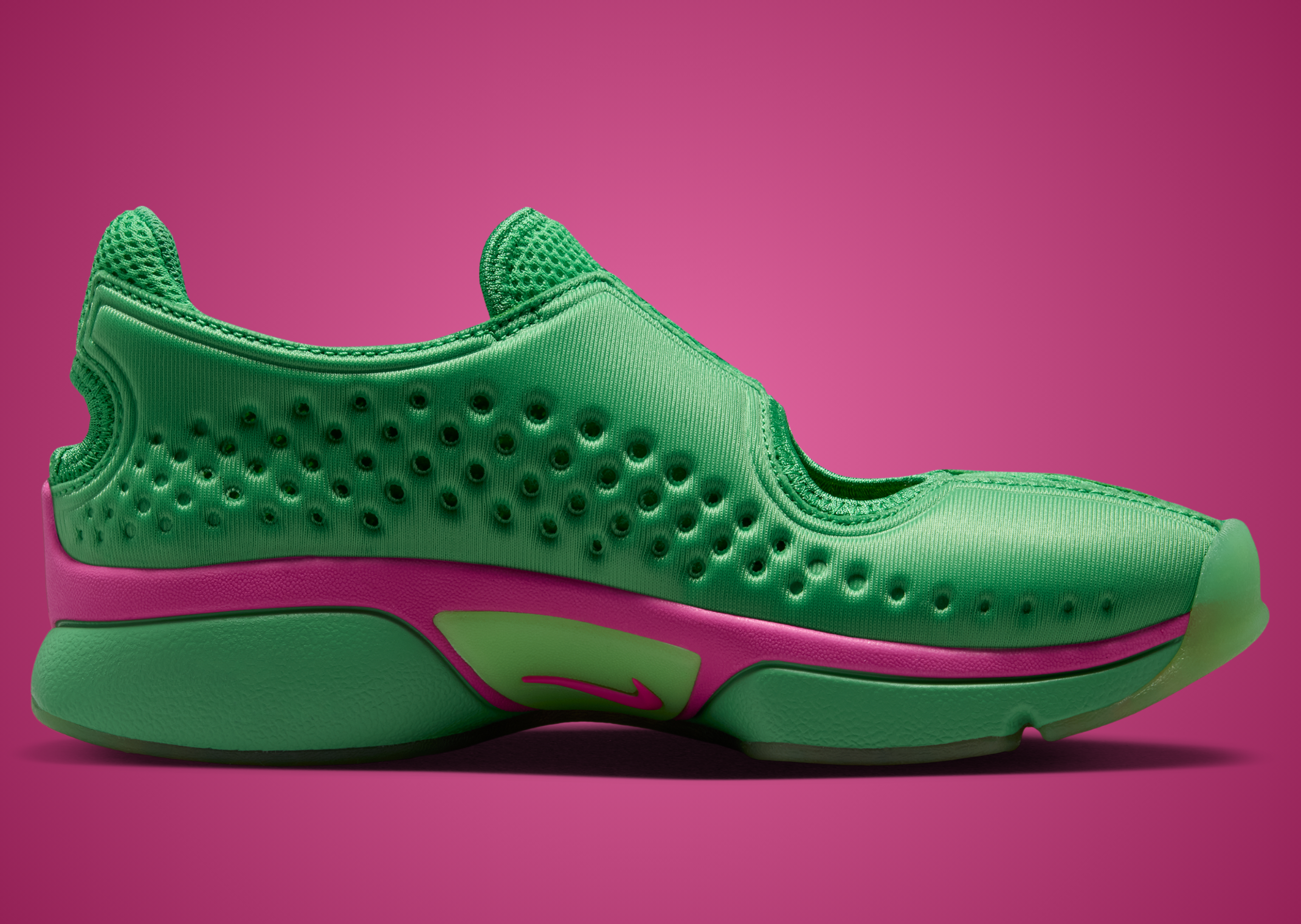 MoMA x Nike Air Rift 2 Hyper Verde Light Fuchsia - Medial