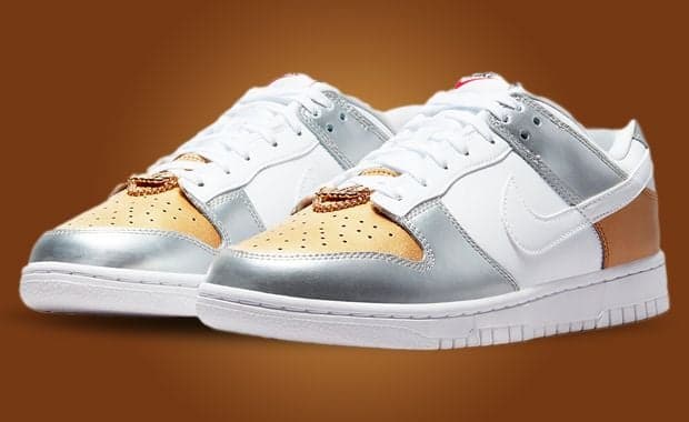 Silver And Gold Comes To The Women's Nike Dunk Low