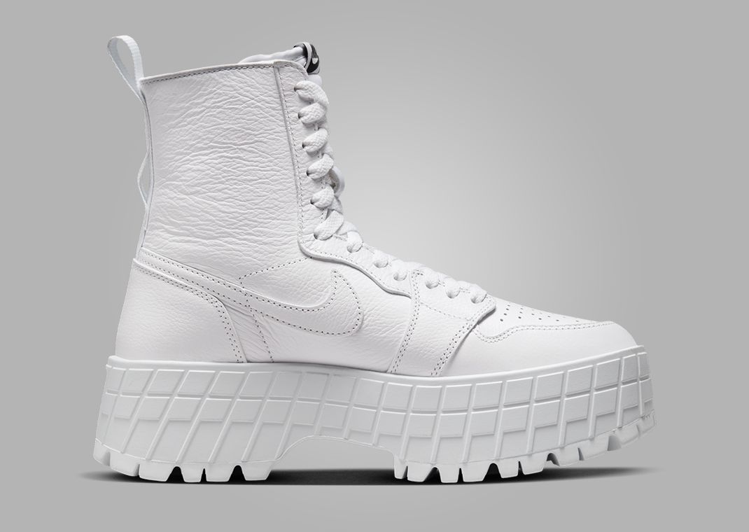 Air Jordan 1 Brooklyn Boot Triple White (W) Medial
