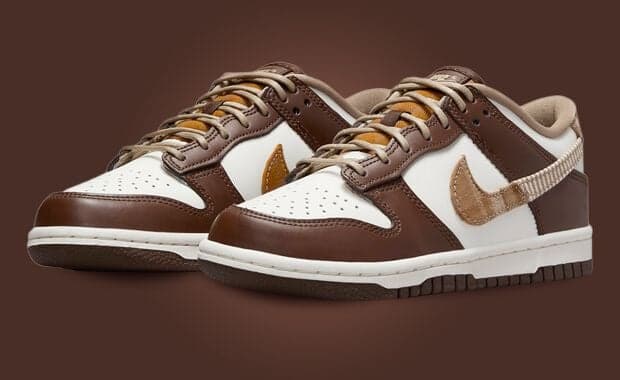 The Kids' Nike Dunk Low Leather Plaid Brown Releases November 2023