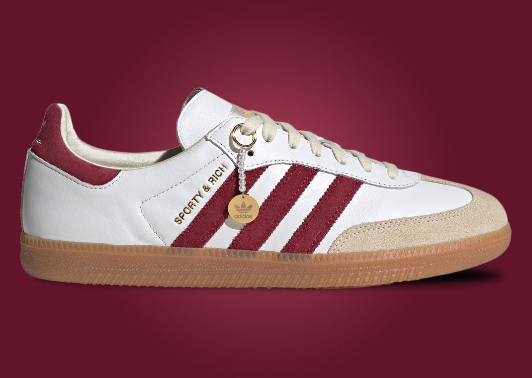 人気 ★ADIDAS X SPORTY & RICH★ SAMBA OG WHITE BURGUNDY Sporty & Rich X Samba OG 'White Core Burgundy' - Adidas