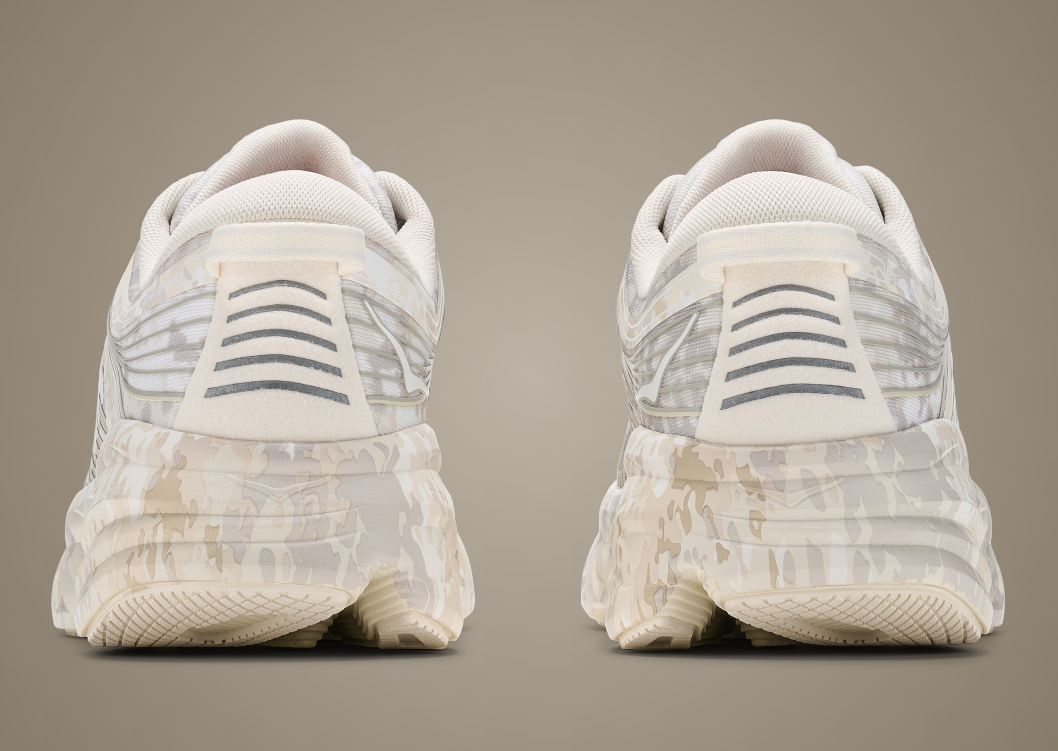 BEAMS x Hoka Bondi 7 Turtledove Camo - Back