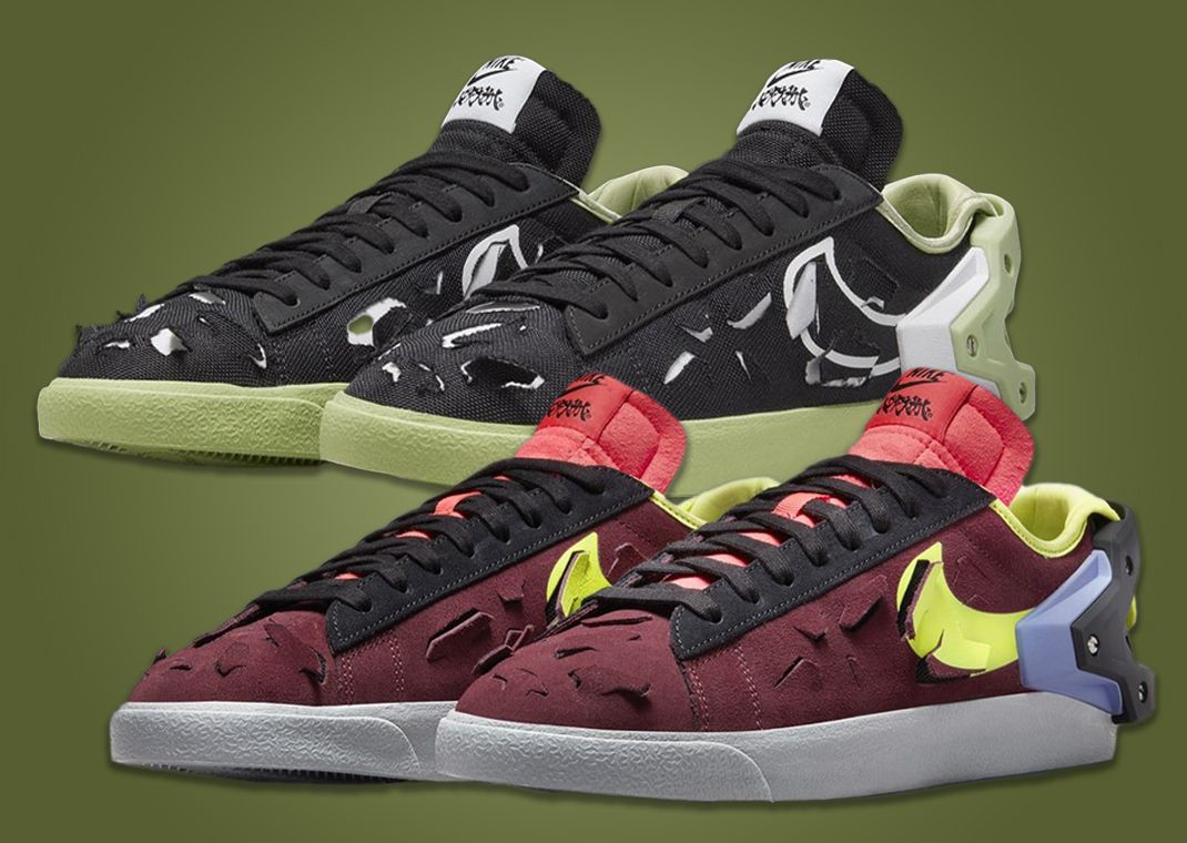 Acronym x Nike Blazer Low "Black" & "Night Maroon"