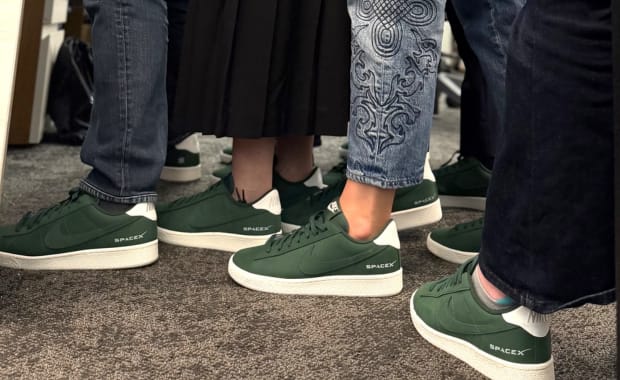 SpaceX Celebrates its IPO with Custom Green Shoe Nike Tennis Classics
