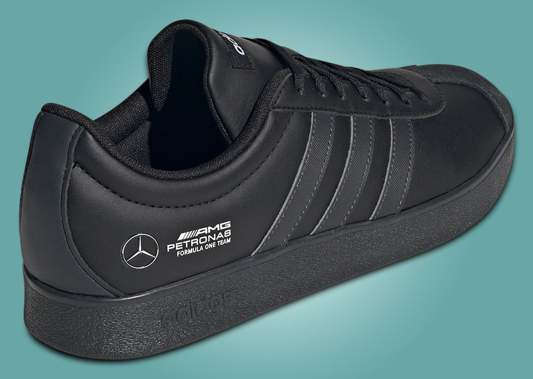 Mercedes AMG Petronas Formula One Team x adidas VL Court Core Black Heel Angle