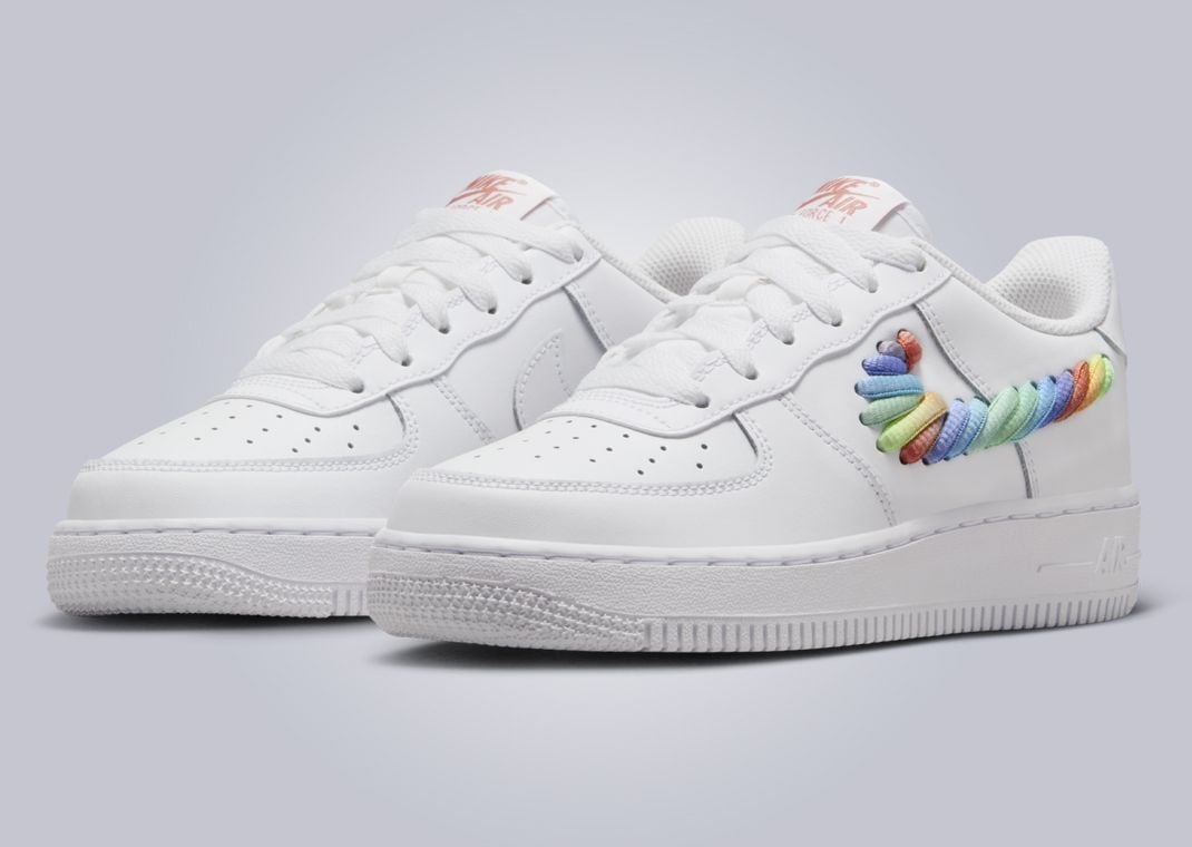 Rainbow bottom air force ones best sale