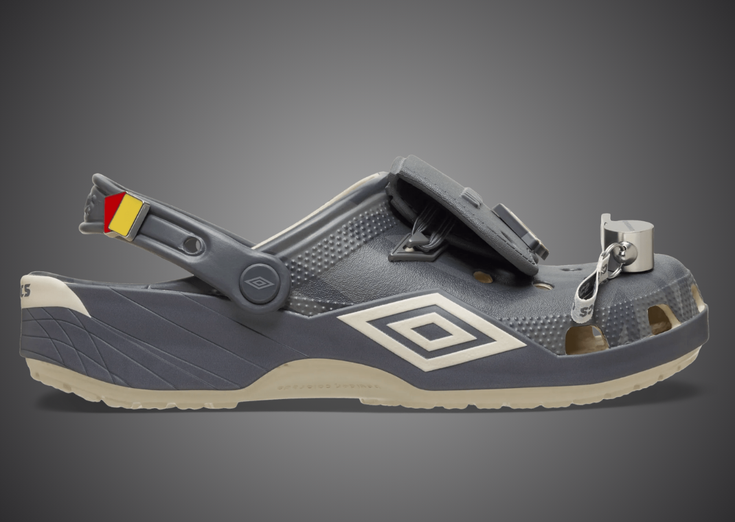 Umbro x Crocs Classic Clog Bone Slate Grey - Lateral