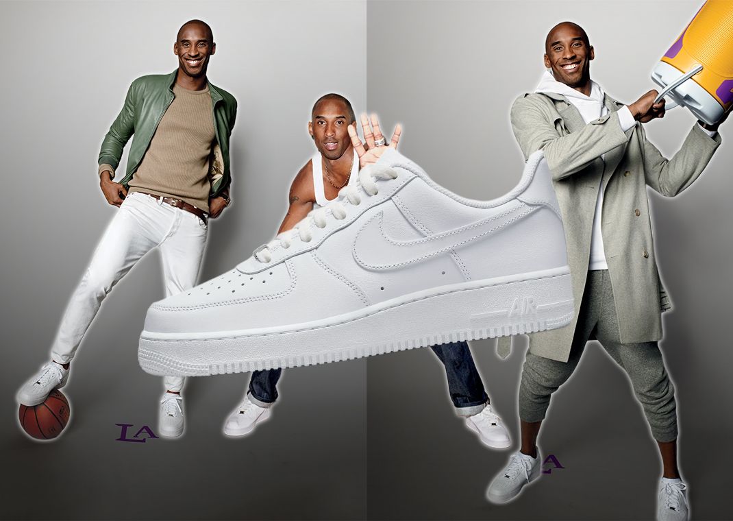Kobe Bryant wearing the Nike Air Force 1 Low for GQ