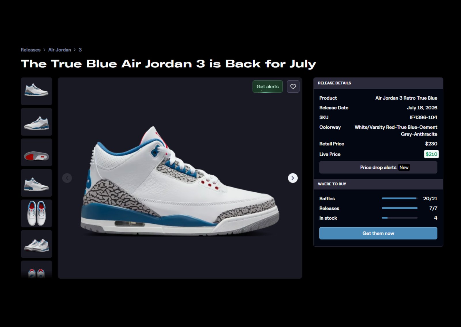 Air Jordan 3 Retro True Blue