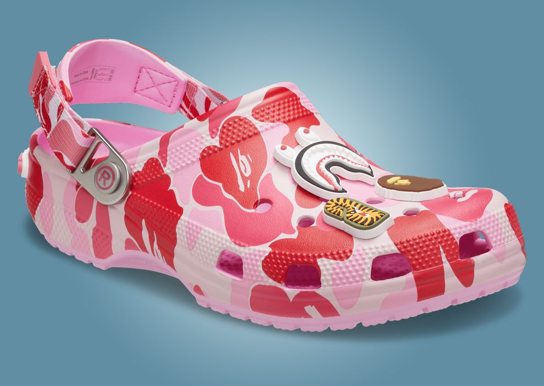 BAPE x Crocs Classic Clog ABC Camo Pink Angle