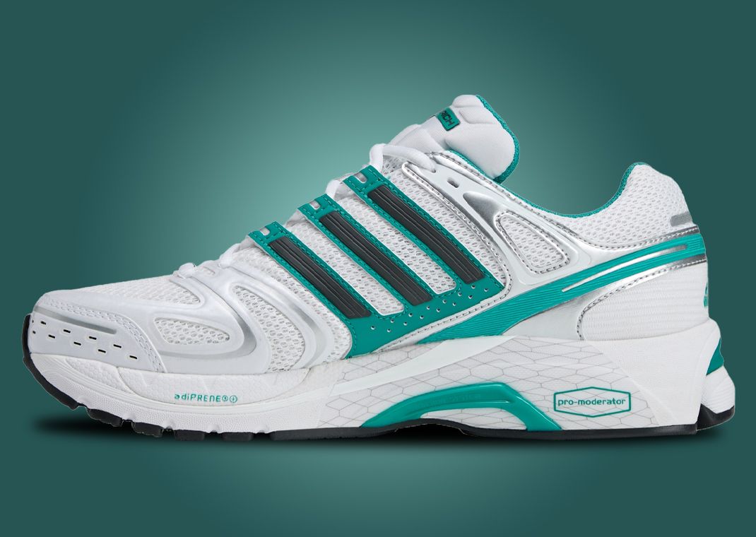 Sporty & Rich x adidas Adistar Control 5 White Green - Lateral