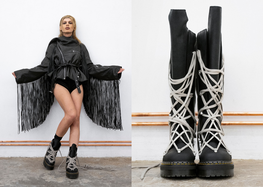 Rick Owens x Dr. Martens 1B60 Pentalace - Front