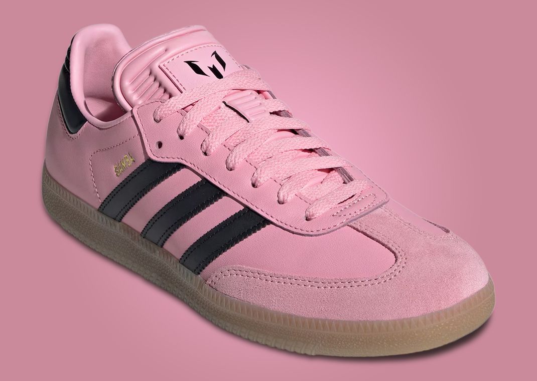 Messi x adidas Samba Indoor Cleats Pink Angle
