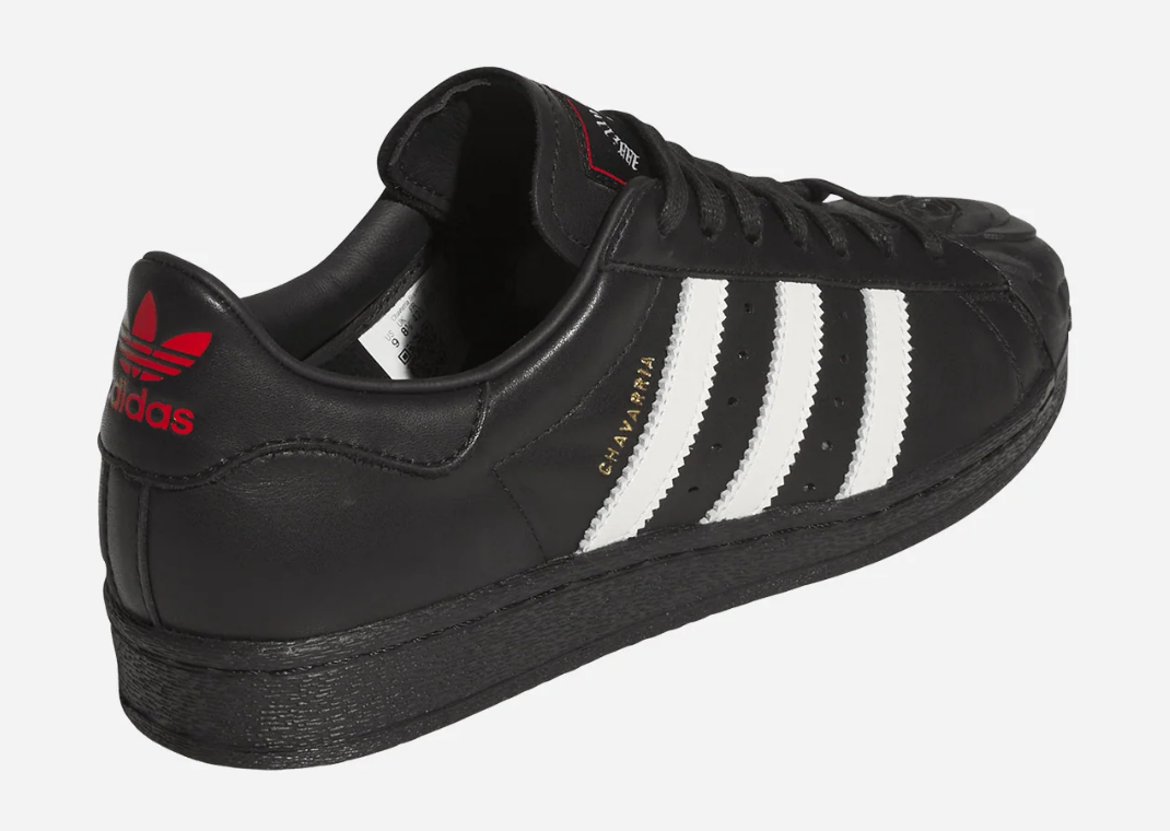 Willy Chavarria x adidas Superstar Black White Red Angle